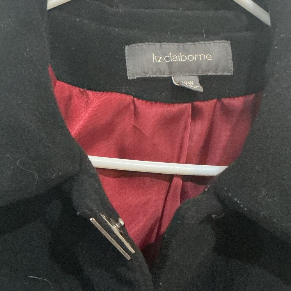 Liz Claiborne Elegant Black Pea Coat - Picture 3 of 8